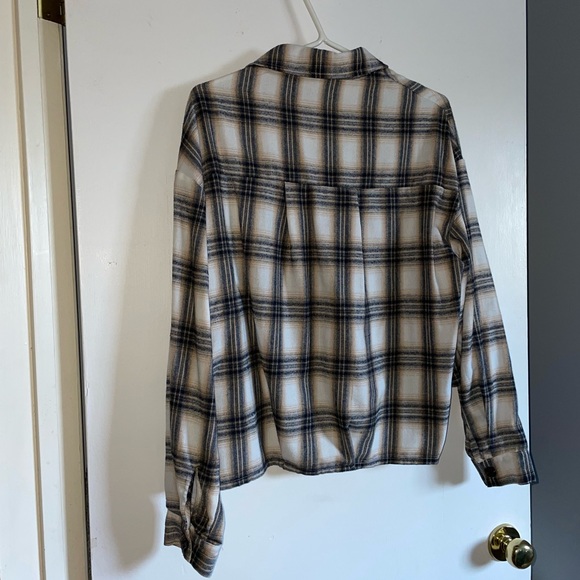 Drop Shoulder Button Front Plaid Jacket/Shirt - Picture 5 of 7